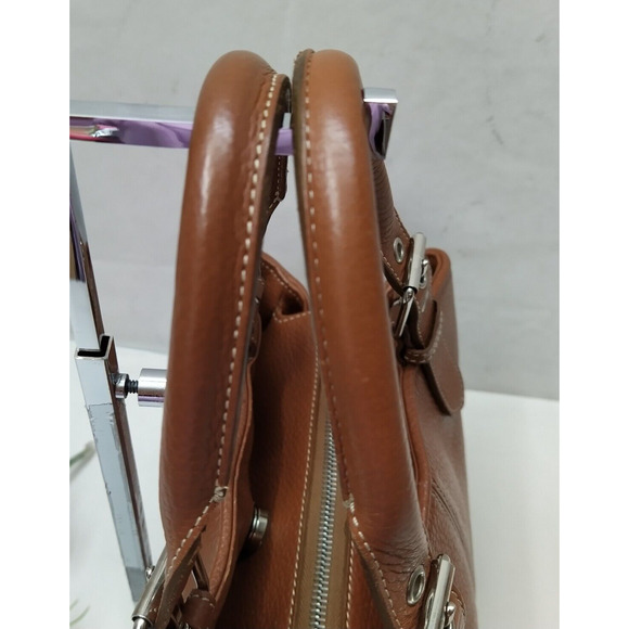 Dooney & Bourke Brown Pebbled Leather Carryall Top Handle Satchel Bag - Picture 5 of 16